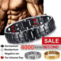 Men's Bracelets Energy Magnetic Tourmaline Bracelet For Men Bracelets Bangle Slimming Product Health Care Jewelry