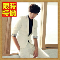 亞麻西裝西裝外套-韓版潮流時尚拼接薄款男西服4色68q34【獨家進口】【米蘭精品】