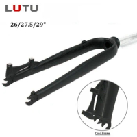 LUTU 26/27.5/29" Carbon/Aluminum Fork 1-1/8 Threadless Disc Brake MTB Bike Rigid Fork brake forks