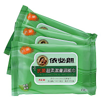 依必朗抗菌超柔潔膚濕紙巾-綠茶清新(10抽*3入)
