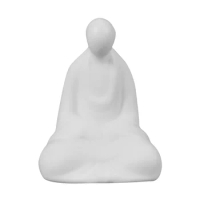 Mini White Ceramic Buddha Statue Meditating Buddha Statue Decoration Miniature Landscape Accessories