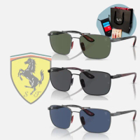 【RayBan 雷朋】法拉利聯名款 雙槓金屬方框太陽眼鏡(RB3715M-F00171、F02087、F08580 58mm)