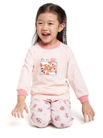 ชุดนอนเด็กเล็กผู้หญิง เสื้อแขนจัมพ์ + กางเกงขาจัมพ์ ลาย Chip'n Dale สีชมพู