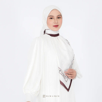 Mimamim Hijab - Embossed Jilbab Motif Nika Segiempat Scarf Voal Premium Kerudung Printing Classic Mo