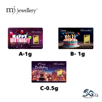 MJ Jewellery 5G Gold Collection 999.9/24K Happy Birthday Series Gold Bar F14 (0.5g / 1g)