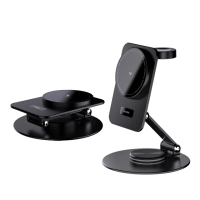 【YOMIX 優迷】15W Magsafe磁吸360度旋轉無線充電座(Apple watch/AirPods/iPhone/手機支架/充電器)
