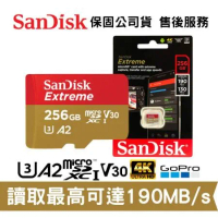 SanDisk Extreme 256GB microSDXC U3 V30 高速記憶卡 (SD-SQXAV-256G)