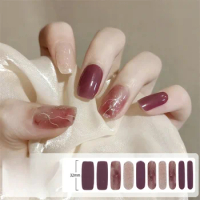 Semi-Cured Gel Nail Patch Adhesive Sliders Long Lasting Full Cover Nail Gel Wrap Manicure Press On Nails UV Lamp Need