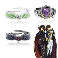 Anime Code Geass Rings Geass Kururugi Suzaku Cosplay Adjustable Unisex Couple Rings Jewelry Gift