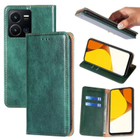 Phone Case Leather Vintage Phone Case Flip Magnetic Wallet Cover For Vivo T1 4G V21E V23 5G V25 Pro V27e Y02 4G Y12S Y22-Y35