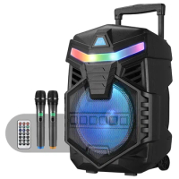 Karaoke Machine Speaker Bluetooth 5.0 Karaoke System Stereo 12" Subwoofer DJ Lights Rechargeable MP3/USB/SD