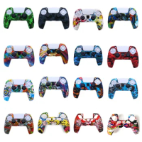 Anti-slip Silicone Shell Protective Cover Case For Playstation 5 PS5 Controller joystick Accessories With Thumb Grip Stick Caps