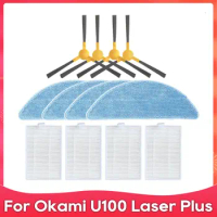 Fit For Okami U100 Laser Plus / R120 / U90 UV Robotic Vacuums Side Brush Filter Mop Rag Cloths Part Spare Accessories