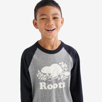【Roots】Roots 大童-COOPER 棒球長袖T恤(灰色)