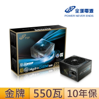 【FSP 全漢】Hydro GSM PRO 550W 金牌 電源供應器(長14公分/半模組/原廠10年保)