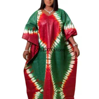 Plus Size African Bazin Riche Long Dress for Women Wedding Party Dress Evening Gowns Traditional Dashiki clothing Kaftan Robe