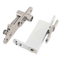 2Sets Metal Heavy Door Hinges with Positioning Invisible Door Pivot Hinge Buffer Auto Soft Close Door Hinges Install Up and Down