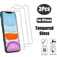 3Pcs Tempered Glass For iPhone 11 Pro Max XR X XS Max Screen Protector Glass