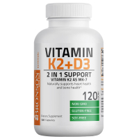 Bronson Vitamin K2 (MK7) with D3 Nutritional Supplement Naturally Supports Heart Health and Bone Hea
