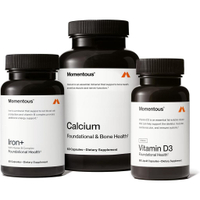 (xiado) Momentous The Womens Three Bundle - Iron+ Calcium & Vitamin D3 (2000 IU) - 3 Critical Nutrie