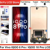Tested 6.78" 100% Original Screen For VIVO IQOO 8 Pro V2141A I2017 / iQOO 10 Pro V2218A LCD and Touch Display Digitizer Assembly