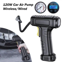 SUITU 120W Handheld Air Compressor Wireless/Wired Inflatable Pump Portable Air Pump Tire Inflator Digital for Car Bicycle Balls