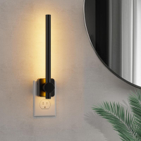 L LOHAS LED Night Light Black Vanity Night Light Plug into Wall 0-200LM Dusk to Dawn Sensor 2 W Dimm