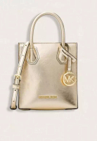 MICHAEL KORS Michael Kors Mercer Extra-Small Patent Crossbody Bag Gold