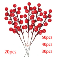 AFBC Christmas Simulation Berry 14 Berries Artificial Flower Fruit Cherry Plants Christmas Party Decoration DIY Gift