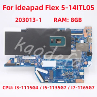 203013-1 Mainboard For Lenovo Ideapad Flex 5-14ITL05 Laptop Motherboard CPU: I3-1115G4 I5-1135G7 I7-1165G7 RAM: 8GB 100% Test OK