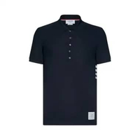 Thom Browne 4-Bar Classic Pique Short Sleeve Polo Shirt Navy 4 Blue