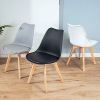 樂嫚妮 北歐風皮革軟墊實木餐椅/咖啡椅/休閒椅/辦公椅 (3色)