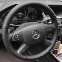 Custom Genuine Leather Car Steering Wheel Cover 100% Fit For Mercedes Benz E-Class W212 E 300 260 200 2009-2013 Car Accessories