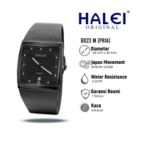 Halei 8023 M Jam Tangan Pria Halei Original Anti Air Rantai Stainless Back Tanggal Analog Kekinian