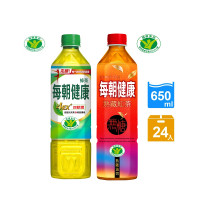 每朝健康 綠茶/熟藏紅茶-無糖650mlx24入/箱