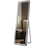 Floor Mirror with Light Smart Led Dressing Mirror Wall Hanging Household Frameless Bedroom Sticker -Mirror Full-Length Mirror