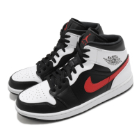 Nike 籃球鞋 Air Jordan 1 Mid 男鞋 經典款 喬丹一代 簡約 皮革 球鞋 穿搭 黑 白 554724075