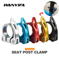 Wanyifa Aluminum Alloy Bike Seatpost Clamp Seat Tube Clamp for MTB Bike Seat Tube Clip Bike Parts Bicycle Saddle Seat Clamp