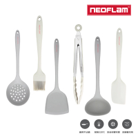 【NEOFLAM】廚房配件6件組-3色任選(鍋鏟/湯勺/漏勺/料理夾/料理刷/刮刀)
