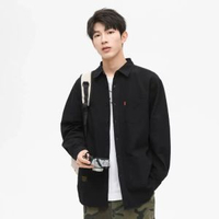 KATARA 工裝風翻領長袖恤衫男寬鬆百搭港風潮外套