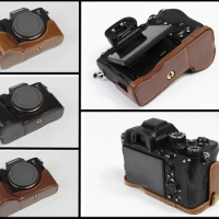PU Leather case Camera Bag cover For Sony A7R4 A7RIV A7Rm4 A7R IV Portable Half Body Set Shell With Battery Opening