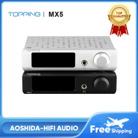 TOPPING MX5 Audio Power Amplifier Full Balanced TRS 384kHz DSD256 HIFI DAC 1600mW*2 NFCA Headphone Amp Class D Amplifier 70W*2