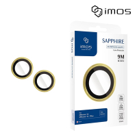 iMos iPhone 14 6.1吋/14 Plus 6.7吋 藍寶石鏡頭保護鏡-兩顆-黃色