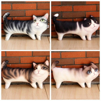 3D印花三腳貓抱枕可愛貓咪毛絨玩具貓咪公仔寵物擺件生日禮物 雙十二購物節