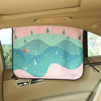 童趣印花磁性遮陽布 可摺疊 汽車 防透視 窗簾 防曬 降溫 紫外線 側窗 護眼 ♚MY COLOR♚【Q249】