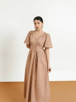 LAFORE - DS2100 Sisae Eyelet Dress - Dress Pesta Brokat - Dress Natal Imlek CNY Merah Putih Hitam mo