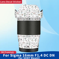 For Sigma 16mm F1.4 DC DN for SONY Mount Camera Lens Skin Anti-Scratch Protective Film Body Protector Sticker 16 F/1.4 DGDN