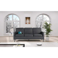 Office Sofa, 72" W Fabric 3 Seater Couch with 2 USB, Comfortable Sectional Couches and Sofas, Office Sofa