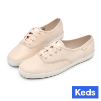 Keds CHAMPION 全新升級輕奢柔軟皮革休閒鞋-粉 9234W112223