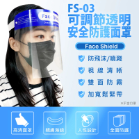 【IS】FS-03可調節透明安全防護面罩 5入(防疫專用)